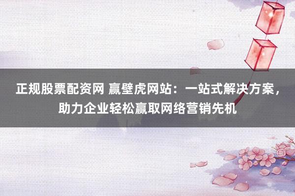 正规股票配资网 赢壁虎网站：一站式解决方案，助力企业轻松赢取网络营销先机