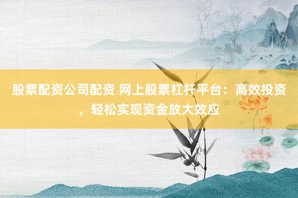 股票配资公司配资 网上股票杠杆平台：高效投资，轻松实现资金放大效应
